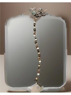 Delicate White Bead Gold Chain Necklace - Women Jewelry